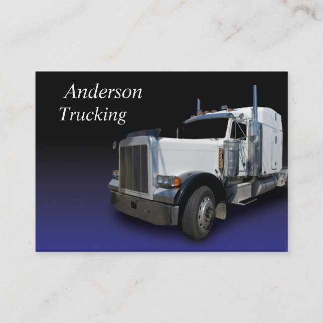 White Semi Truck Business Card (Front)