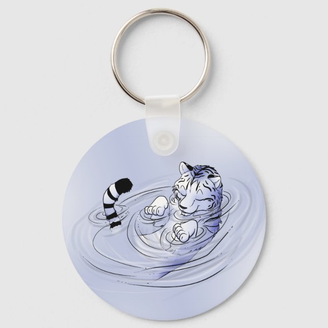 White Serenity Tiger Keychain (Front)