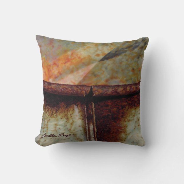 "White Series Abstract 1" by Camille Engel Throw Pillow (Front)