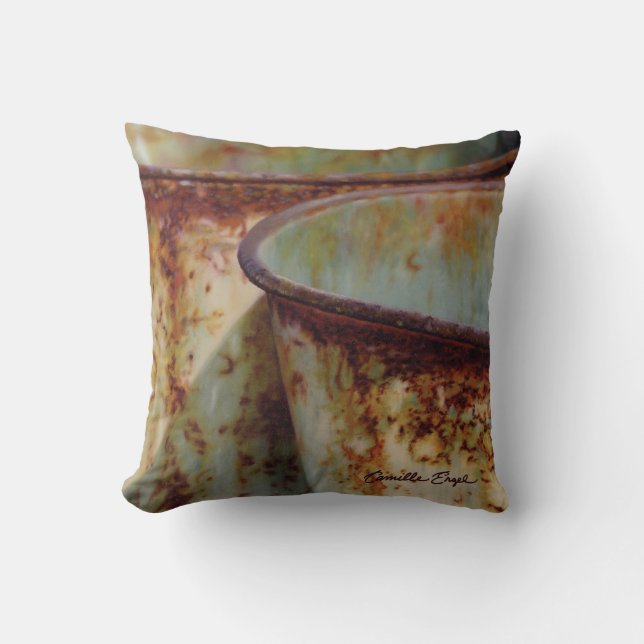 "White Series Abstract 2" by Camille Engel Throw Pillow (Front)