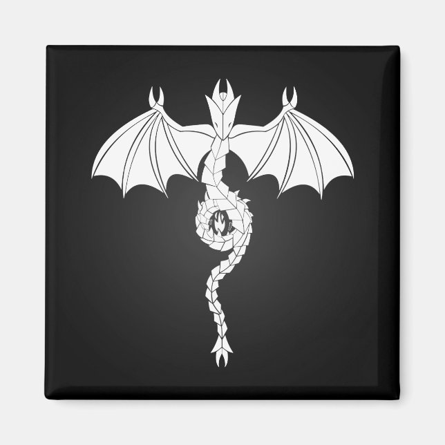 White Serpent Dragon Magnet (Front)