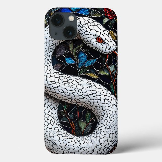 White Serpent Minimal Clean Aesthetic Case-Mate iPhone Case (Back)