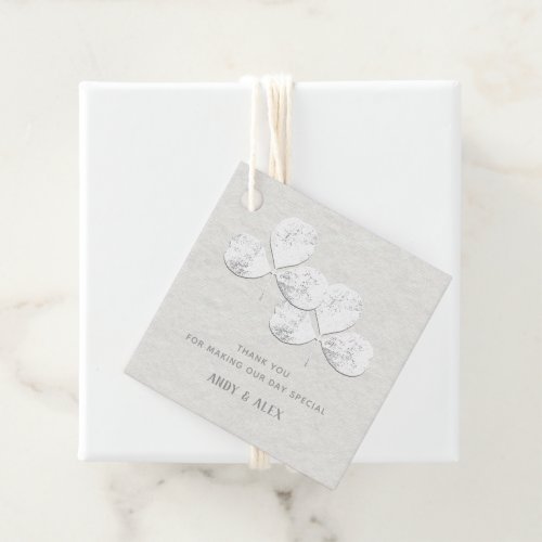 White Shamrock Wedding Parting Gift Thank You Favor Tags