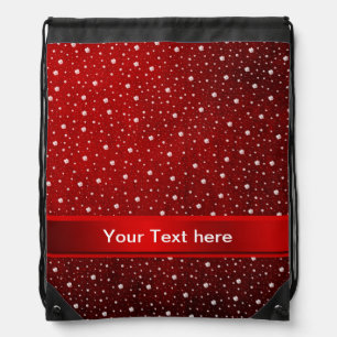 white shamrocks in red baby blanket drawstring bag