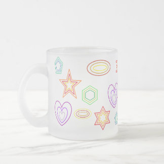 White shapes mug
