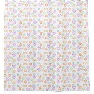 White Shapes Shower Curtain