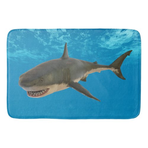 White shark bath mat