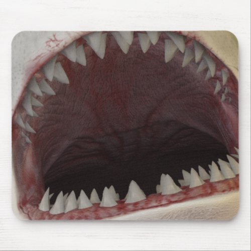 White shark mouth mouse pad