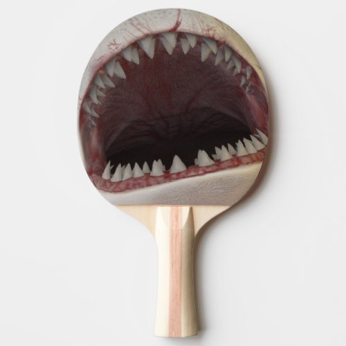 White shark mouth ping pong paddle