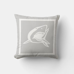 white shark on grey pillow