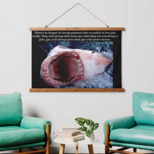  White Shark Rows of Teeth  Hanging Tapestry
