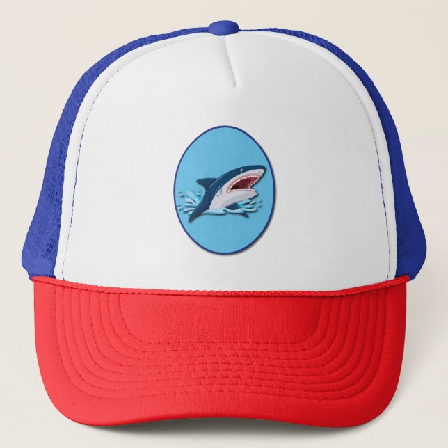 white shark trucker hat (Front)