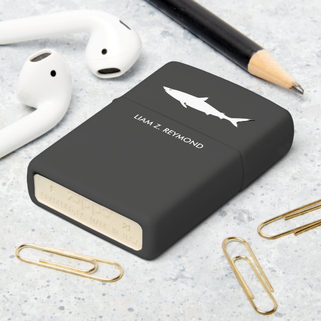 White Shark Zippo Lighter (On Table 2)