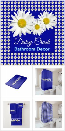 White Shasta Daisies Bathroom Decor