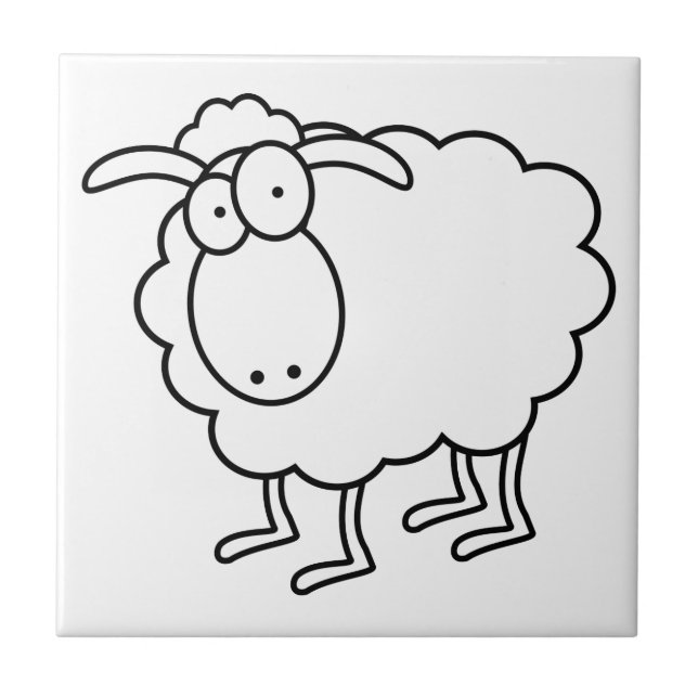 White Sheep Ceramic Tile (Front)