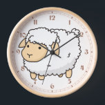 White Sheep Clock<br><div class="desc">Cute clock with a sheep for a child's room.</div>