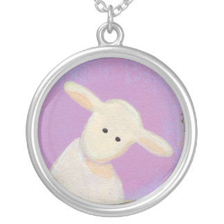 White Sheep, Gray Sheep, Black Sheep fun art Silver Plated Necklace