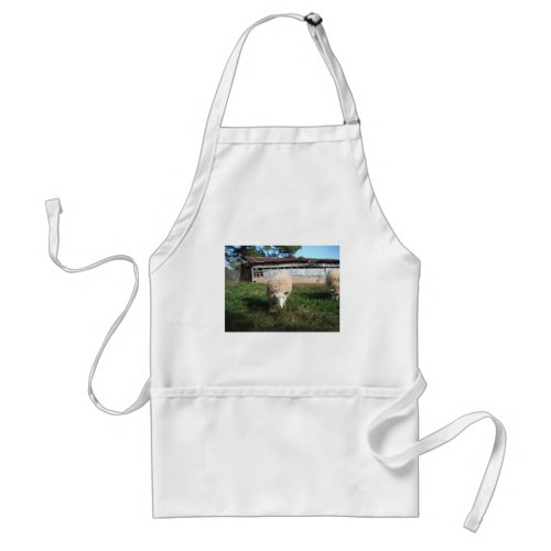 White Sheep on the Farm Adult Apron