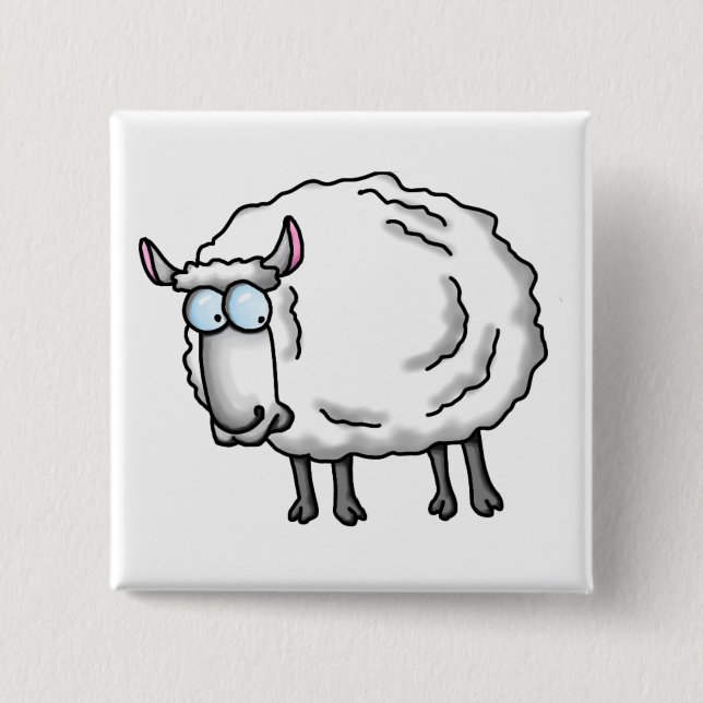 White sheep pinback button (Front)