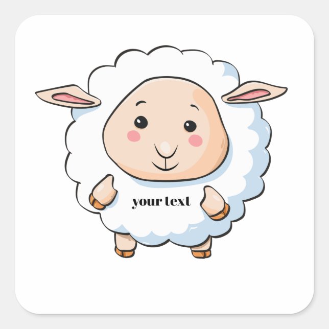 White sheep square sticker (Front)