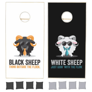 White Sheep vs. Black Sheep Cornhole Set