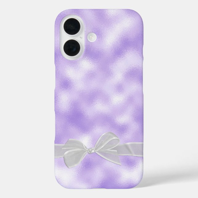 white sheer bow on purple frost Case-Mate iPhone case (Back)