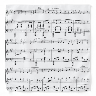 White Sheet Music Bandana