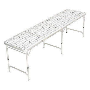 White Sheet Music Beer Pong Table