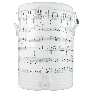 White Sheet Music Beverage Cooler