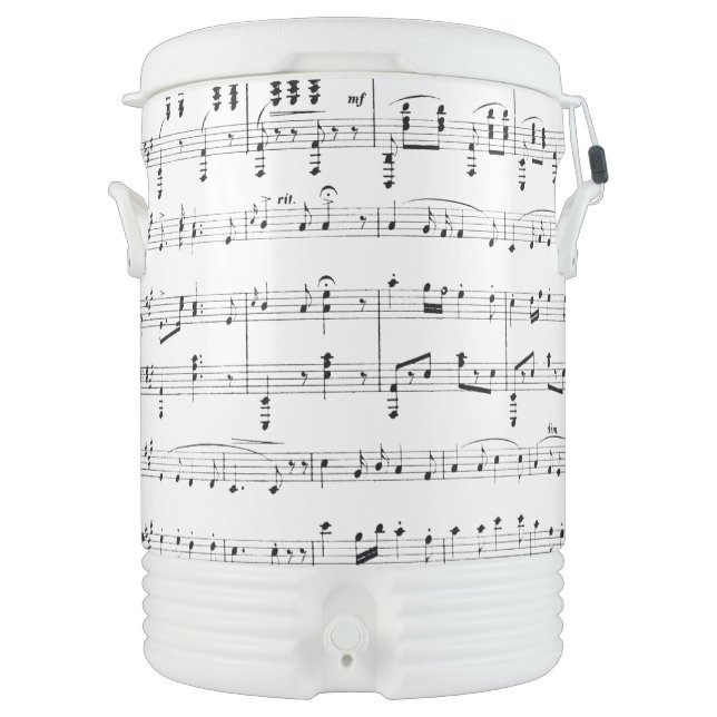 White Sheet Music Beverage Cooler (Front)