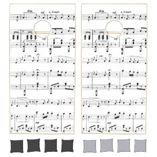 White Sheet Music Cornhole Set