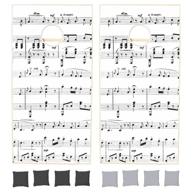 White Sheet Music Cornhole Set (Set)