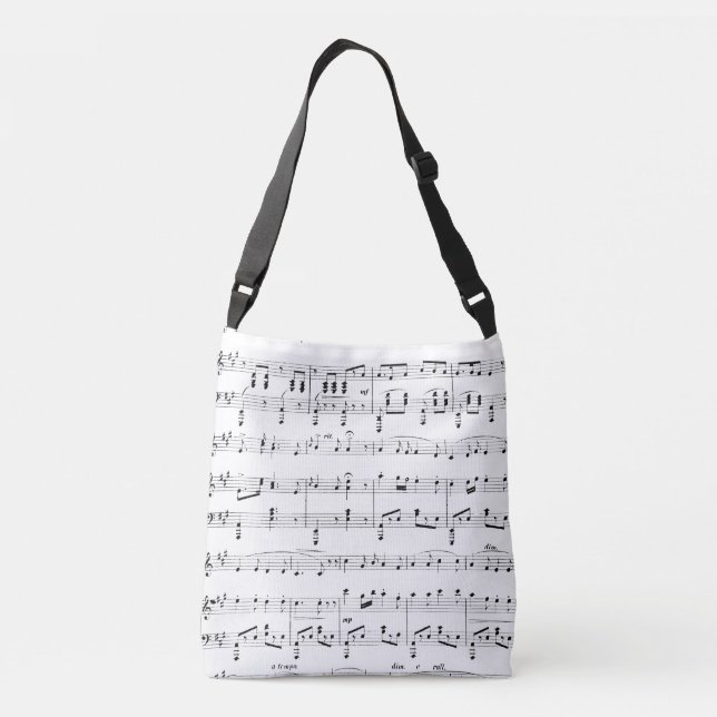 White Sheet Music Crossbody Bag (Back)
