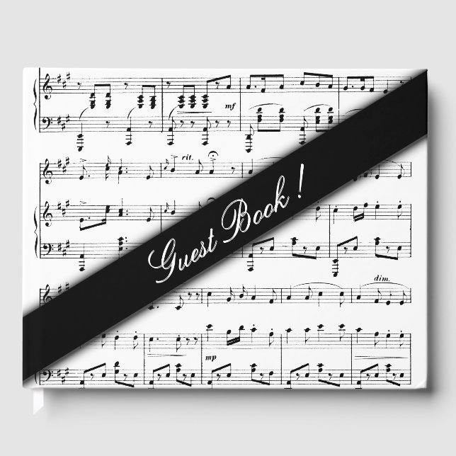 White Sheet Music Guest Book (Front)