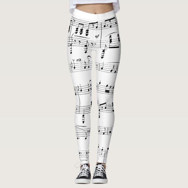 White Sheet Music Leggings (Front)