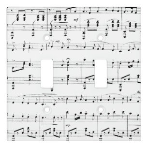 White Sheet Music Light Switch Cover