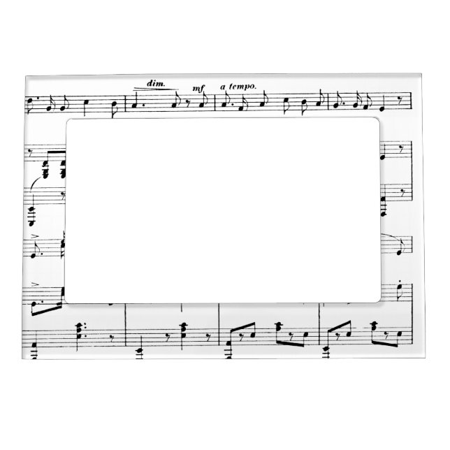 White Sheet Music Magnetic Photo Frame (Front)