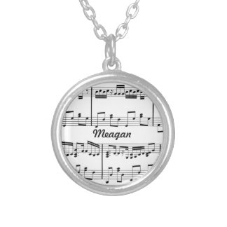 White Sheet Music Necklace