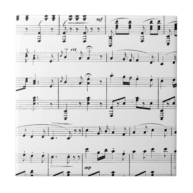 White Sheet Music Tile (Front)
