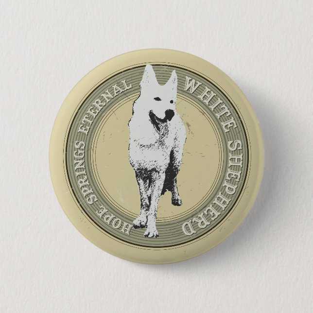 White Shepherd Button (Front)