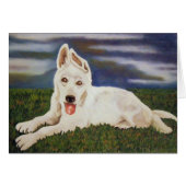 White Shepherd Dog Card (Front Horizontal)
