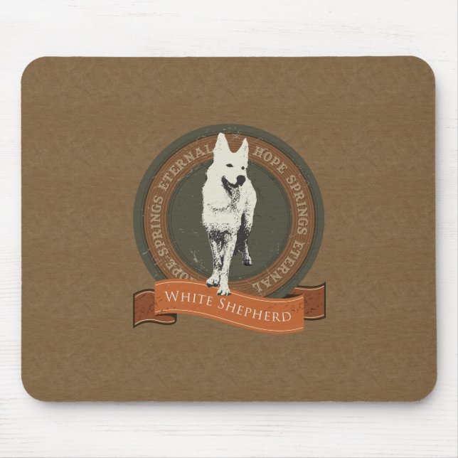 White Shepherd Mouse Pad (Front)
