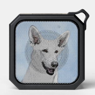 White Shepherd Painting - Cute Original Dog Art Bluetooth Speaker
