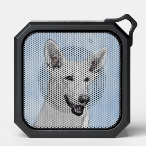 White Shepherd Painting _ Cute Original Dog Art Bluetooth Speaker