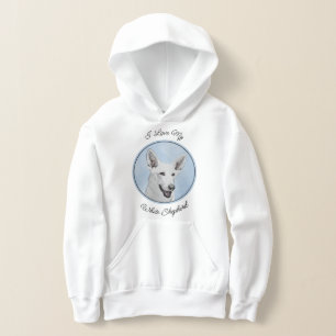 White Shepherd Painting - Cute Original Dog Art Hoodie