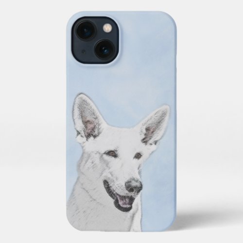 White Shepherd Painting _ Cute Original Dog Art iPhone 13 Case