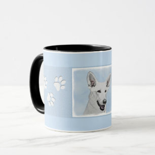 White Shepherd Painting - Cute Original Dog Art Mug
