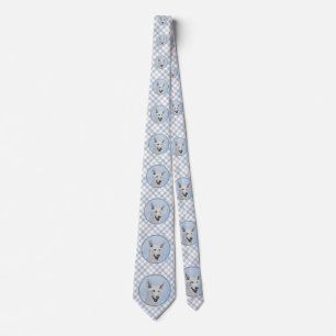 White Shepherd Painting - Cute Original Dog Art Neck Tie