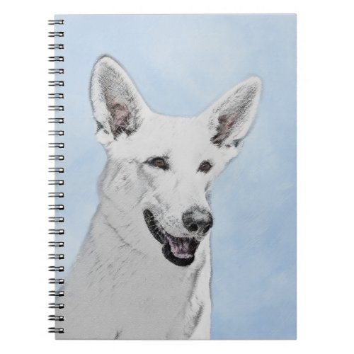 White Shepherd Painting _ Cute Original Dog Art Notebook