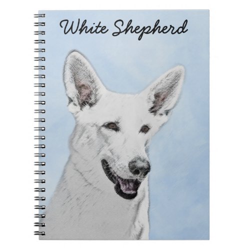 White Shepherd Painting _ Cute Original Dog Art Notebook